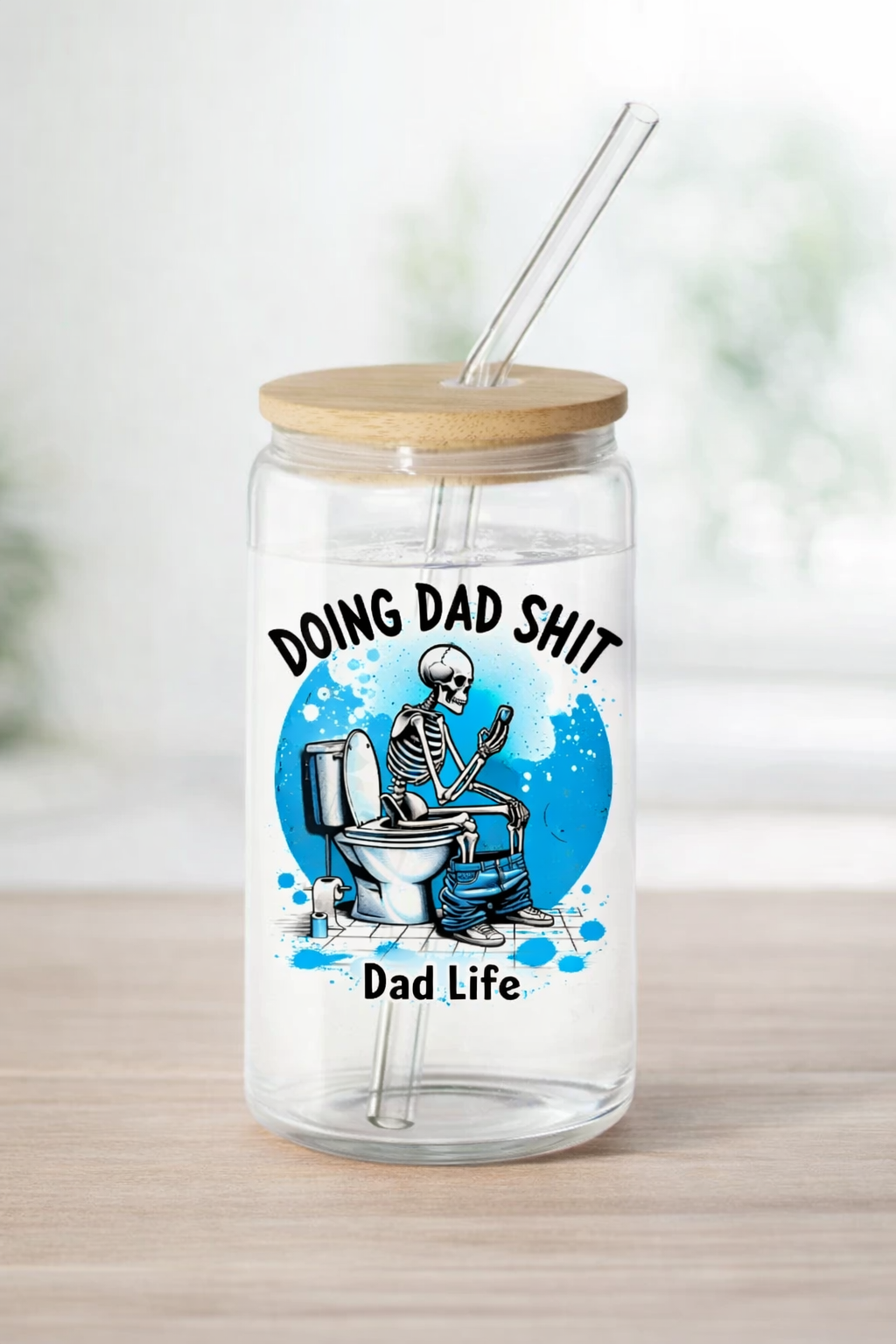 Doing Dad Sh*t – Funny Dad Glass Cup (16oz)
