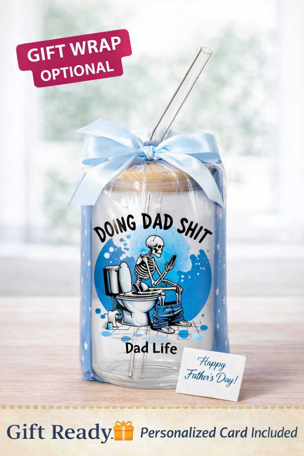 Doing Dad Sh*t – Funny Dad Glass Cup (16oz)