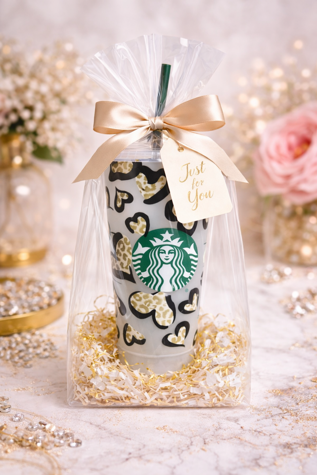 Personalized Starbucks Cold Cup 24oz – Red Heart Custom Iced Coffee Tumbler (Copy)