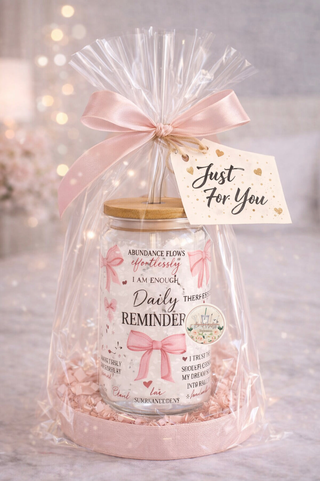 Daily Affirmation Glass Cup – 16oz | Self-Love • Manifestation • Positive Energy