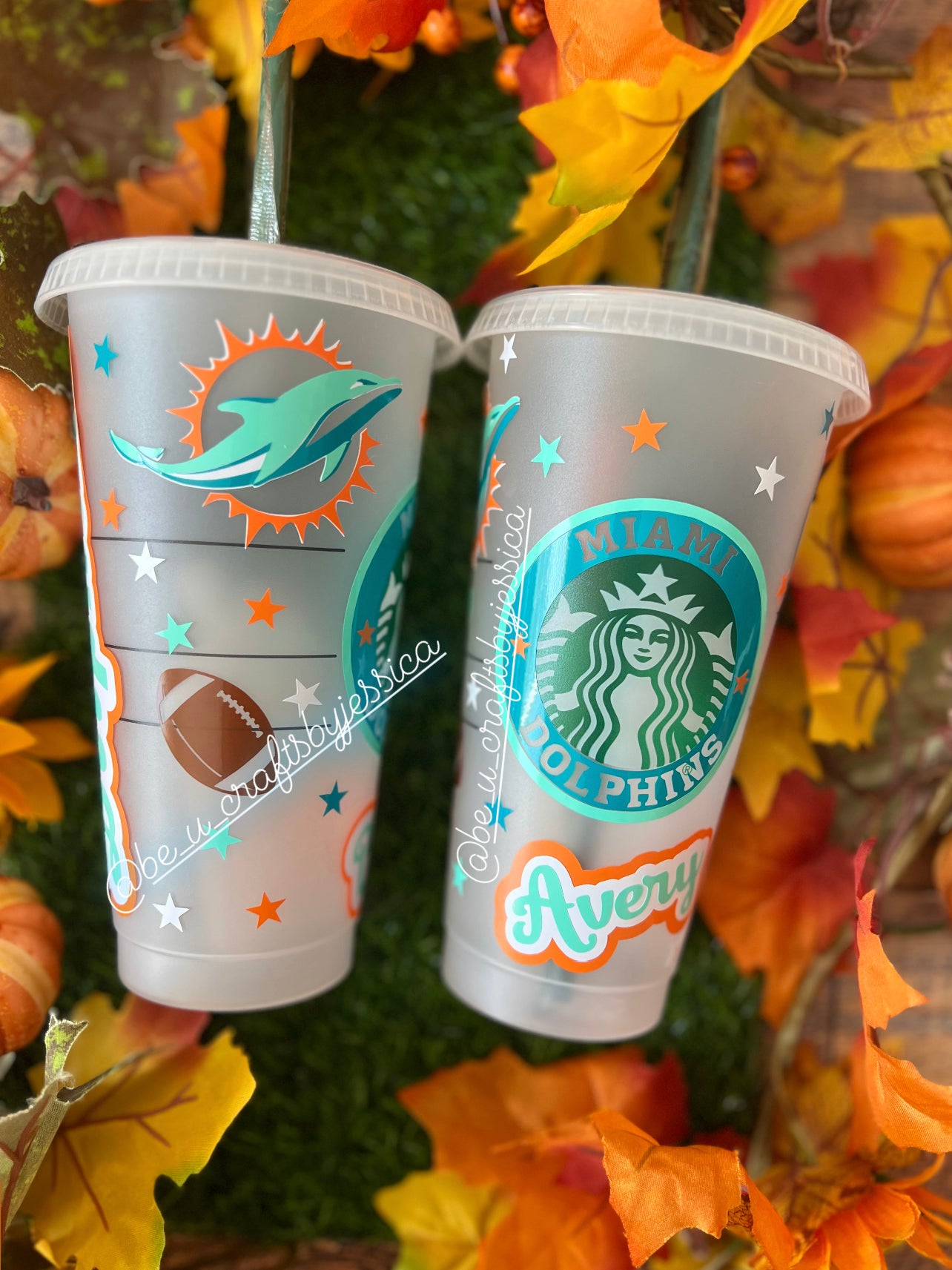 MIAMI DOLPHINS inspired NFL Cup|Starbucks Reusable Cold Cup