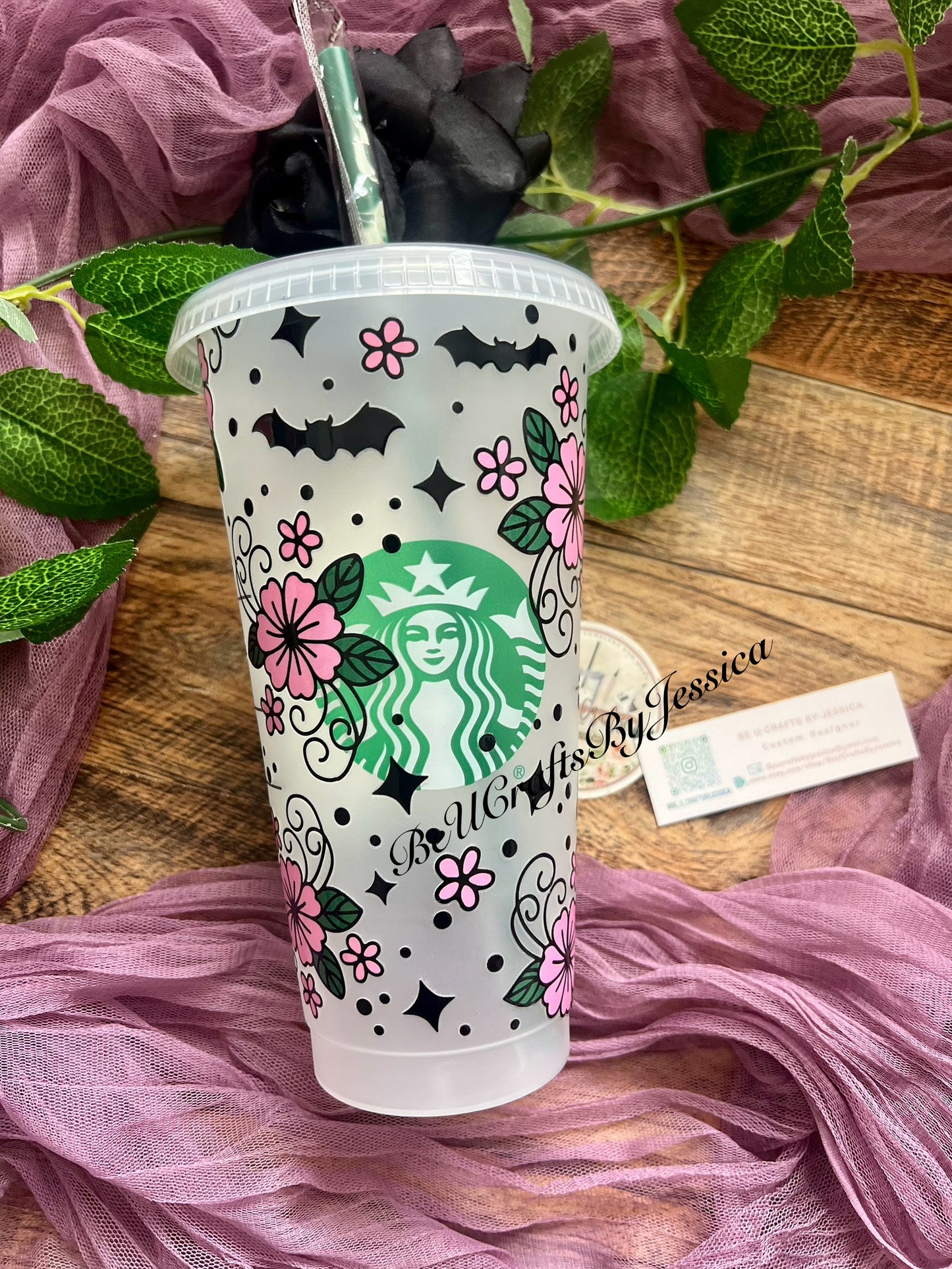 Ghost Floral Halloween Reusable Cold Cup