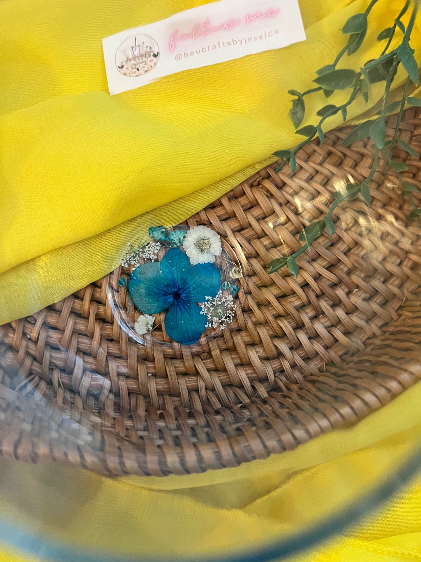Wine Glass - Blue & White Flowers