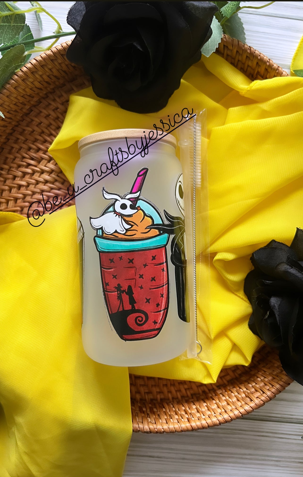 Nightmare Before christmas Glass can
