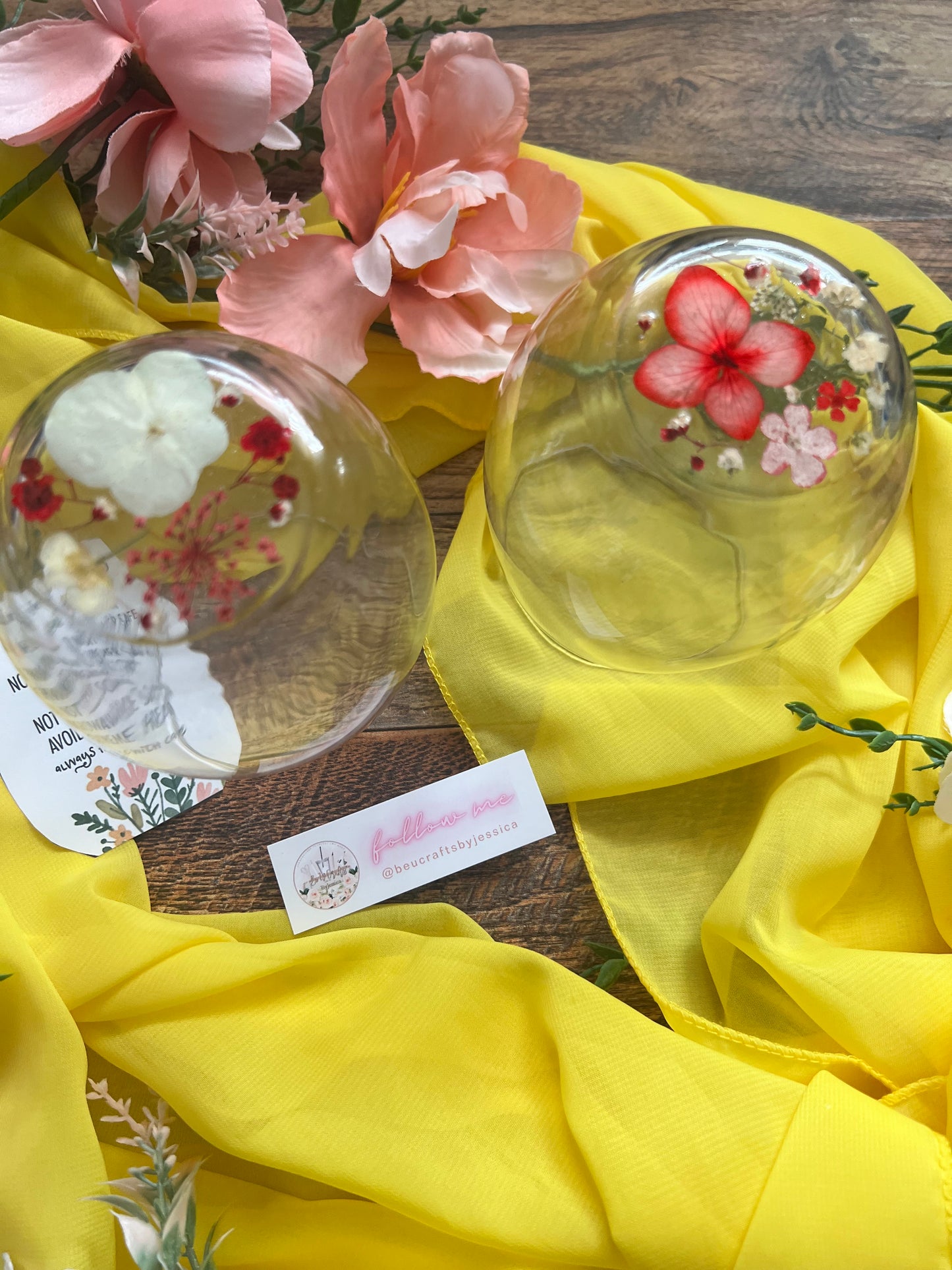 Wine Glass -Red & White Flowers