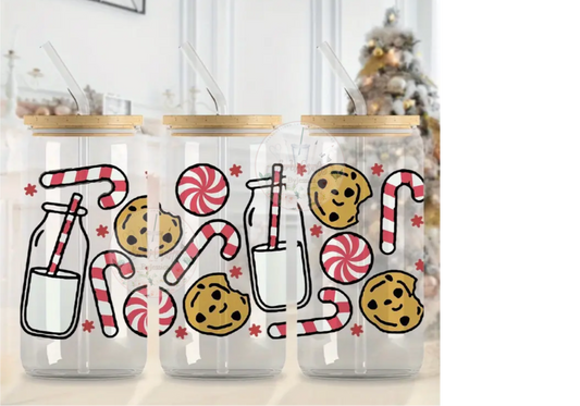 Milk & Cookies -Glass Cup