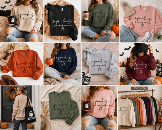 Spooky Season Sweatshirt | Cute Ghost Halloween Crewneck | Fall Graphic Sweatshirt | Halloween Shirt | Unisex Fall Sweater