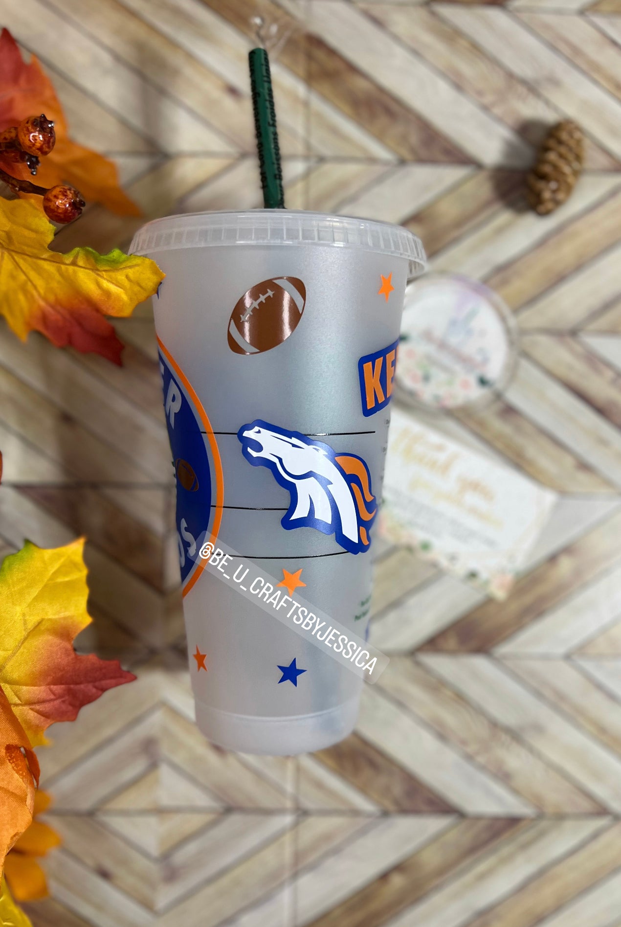 Denver Broncos NFL Inspired Cup |Starbucks Ruseable  Cold Cup