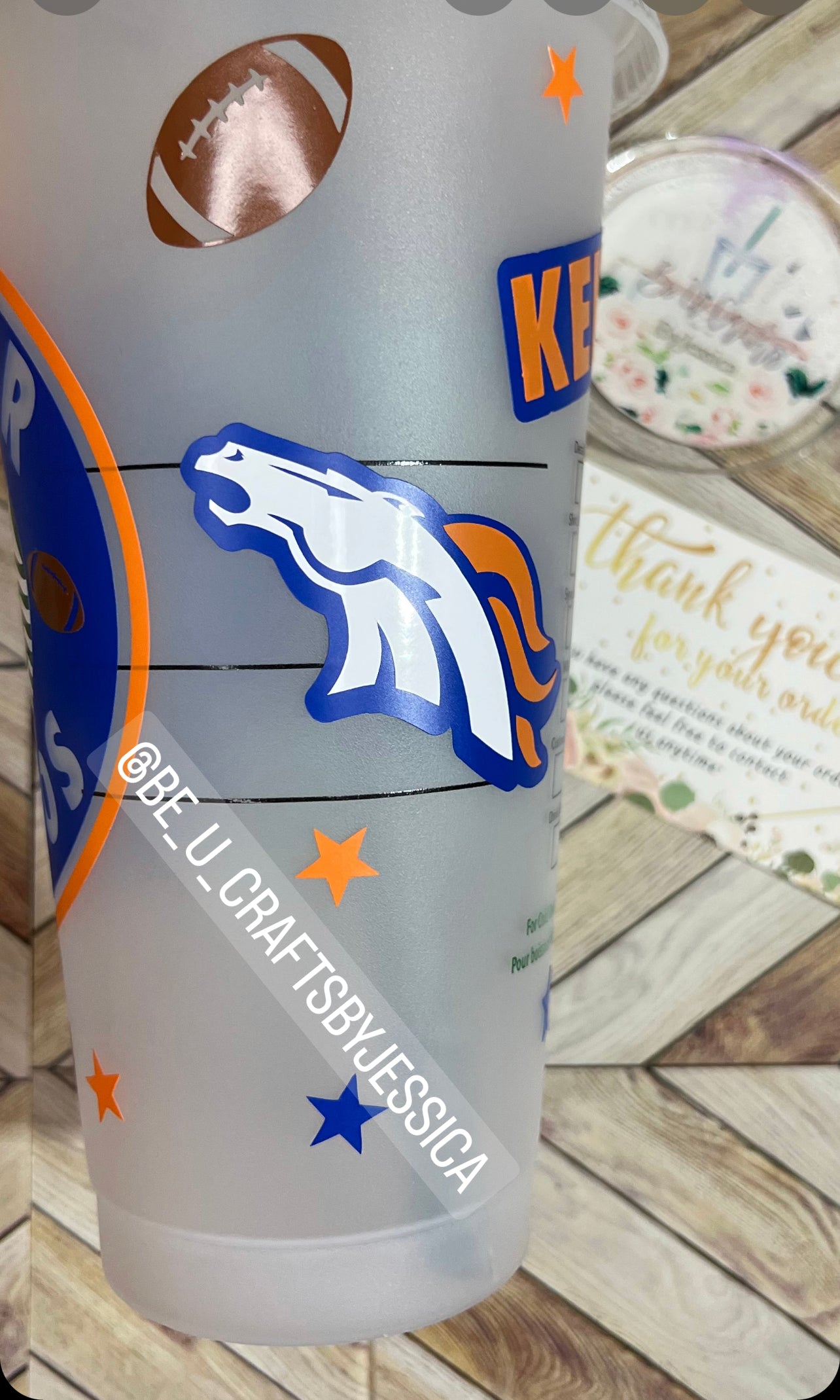 Denver Broncos NFL Inspired Cup |Starbucks Ruseable  Cold Cup